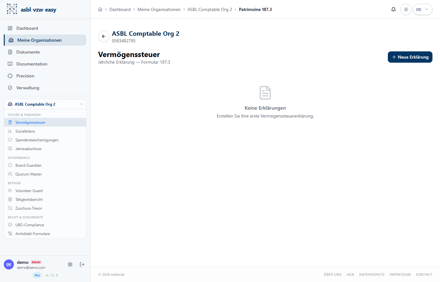 Erklärungsformular