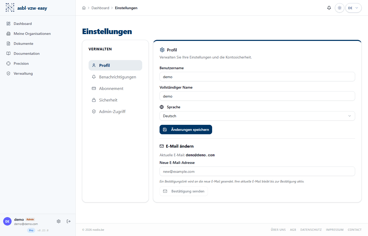 Kontoeinstellungen