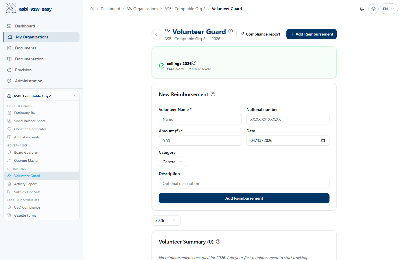 Add reimbursement